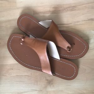 J Crew sandals, brown leather